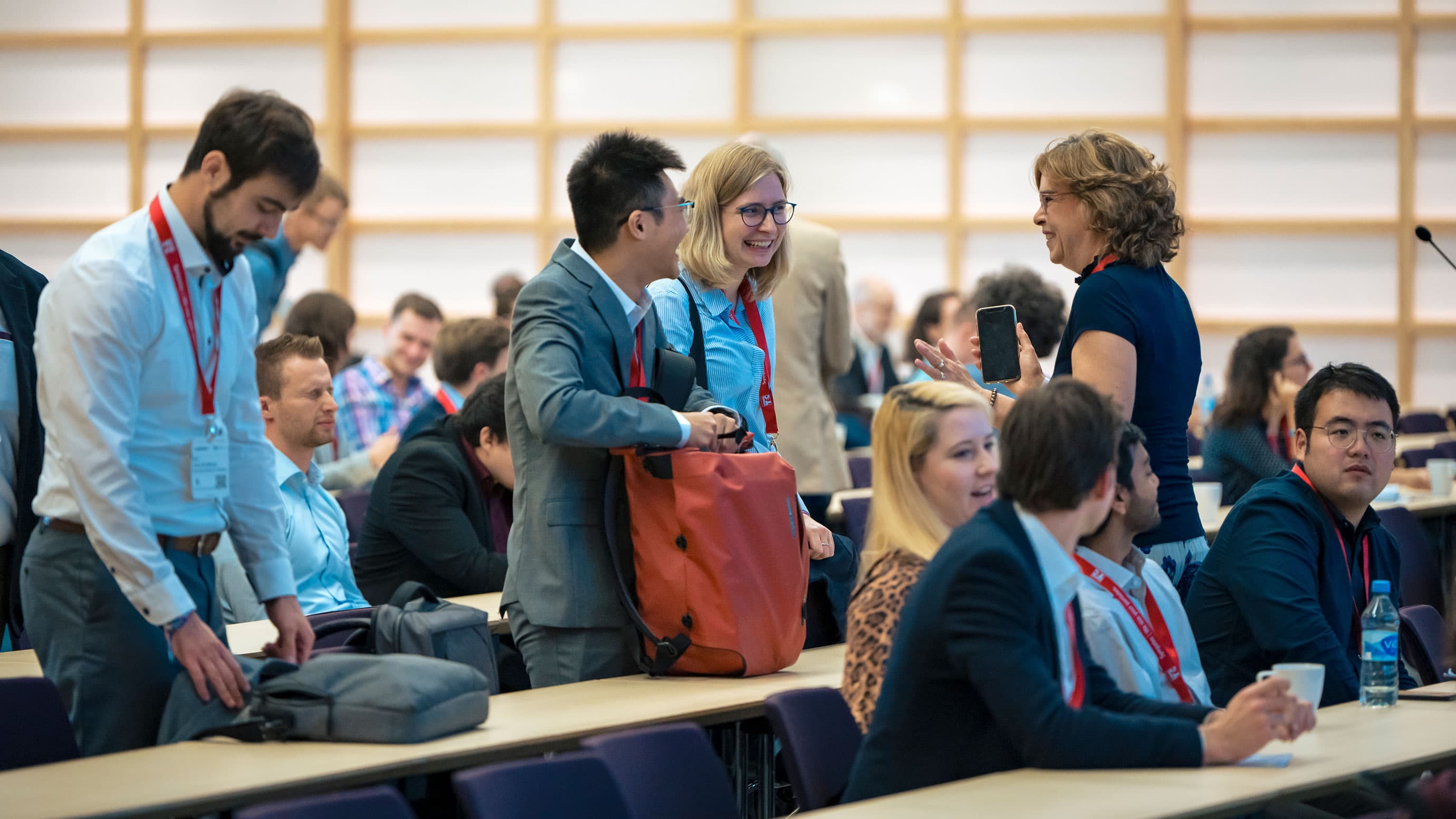 Experts in a congress venue networking